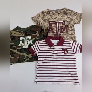 Texas A&M University Toddler Boys Shirt Lot